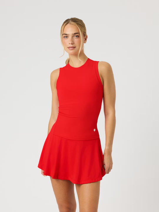 Ace Pocket Ribbed Tank Women flame scarlett
