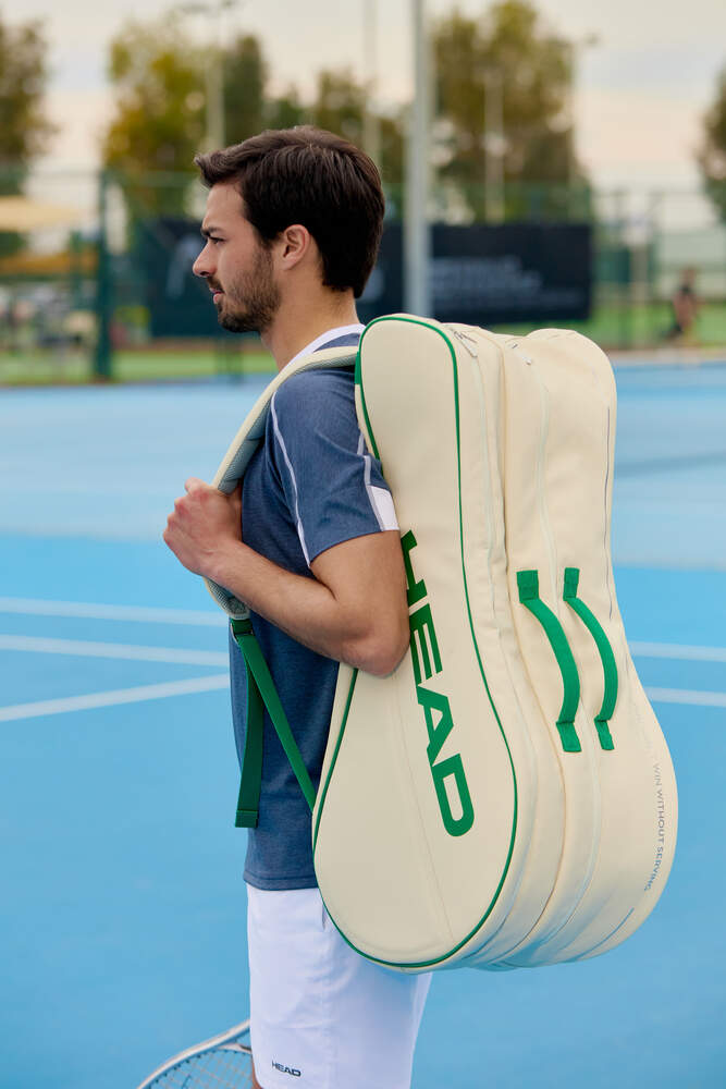 Arthur Ashe Racquet Bag L Creme-Weiß/Grün