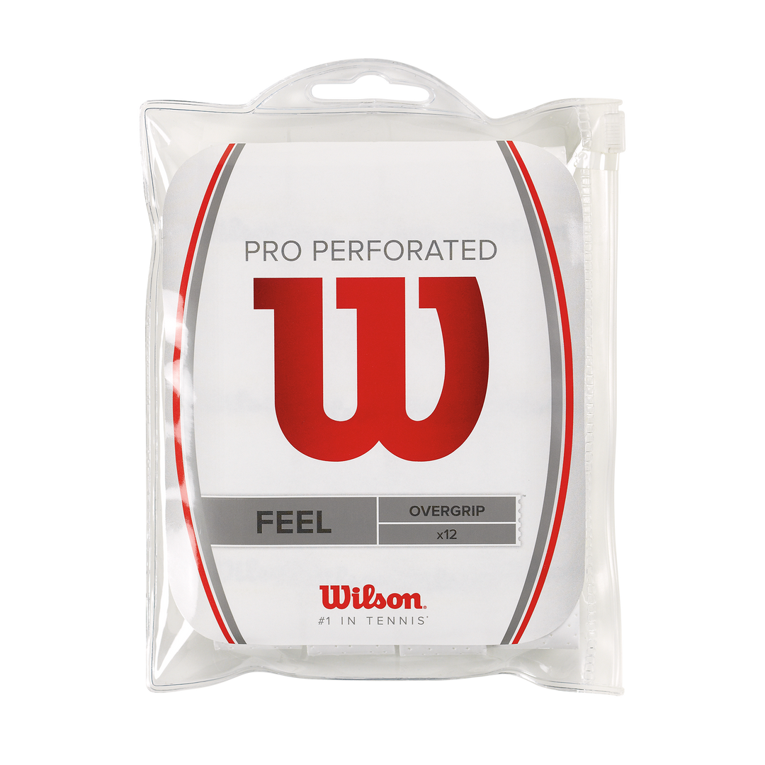 Pro Overgrip Feel Perforiert, 12er-Pack - Weiß - Court Kings